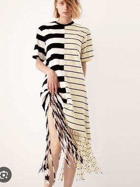 MSGM fringe t-shirt dress L